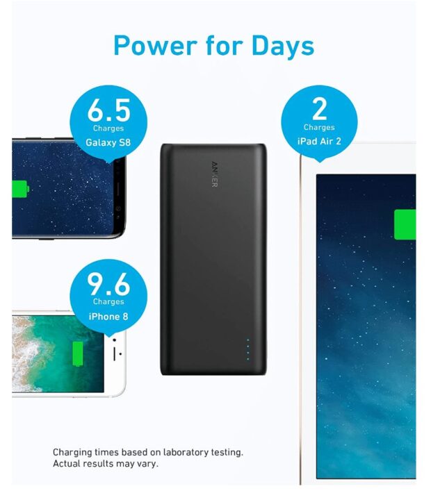 Anker 337 Power Bank (PowerCore 26K) Portable Charger, 26800mAh External Battery with Dual Input Port and Double-Speed Recharging, 3 USB Ports for iPhone, iPad, Samsung, Android and Other Devices - Image 2