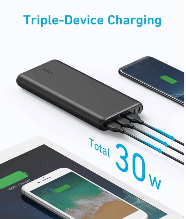 Anker 337 Power Bank (PowerCore 26K) Portable Charger, 26800mAh External Battery with Dual Input Port and Double-Speed Recharging, 3 USB Ports for iPhone, iPad, Samsung, Android and Other Devices - Image 3
