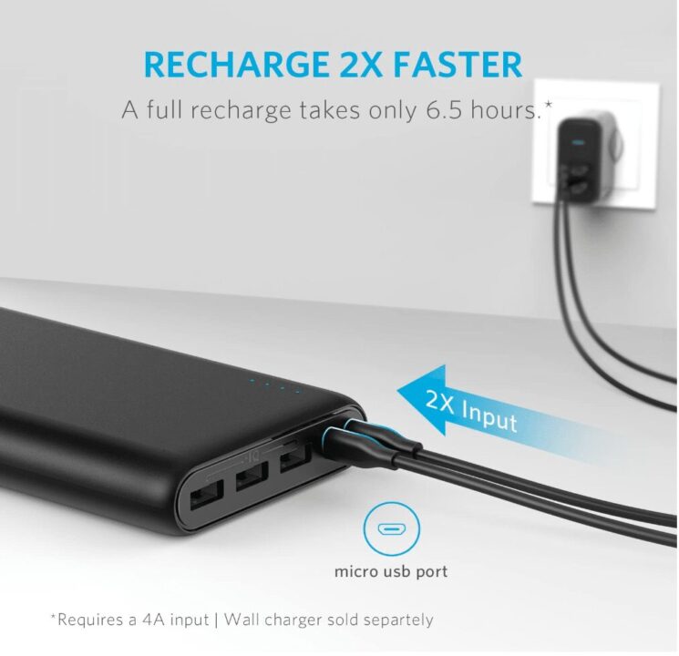 Anker 337 Power Bank (PowerCore 26K) Portable Charger, 26800mAh External Battery with Dual Input Port and Double-Speed Recharging, 3 USB Ports for iPhone, iPad, Samsung, Android and Other Devices - Image 4