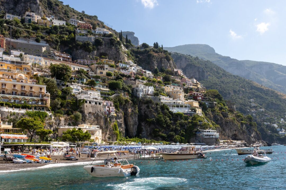 landscape with a seaside town